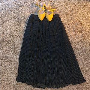 LC Lauren Conrad pleated polka dot midi skirt.